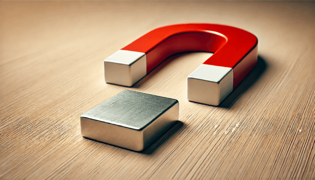 dall%c2%b7e-2024-07-17-14-07-38-a-visual-demonstration-showing-a-piece-of-lead-and-a-magnet-on-a-wooden-table-to-illustrate-that-lead-is-not-magnetic-the-magnet-should-be-positioned