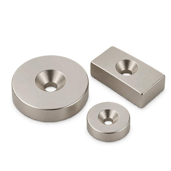 AI-generated disc and rectangular countersunk magnet concepts